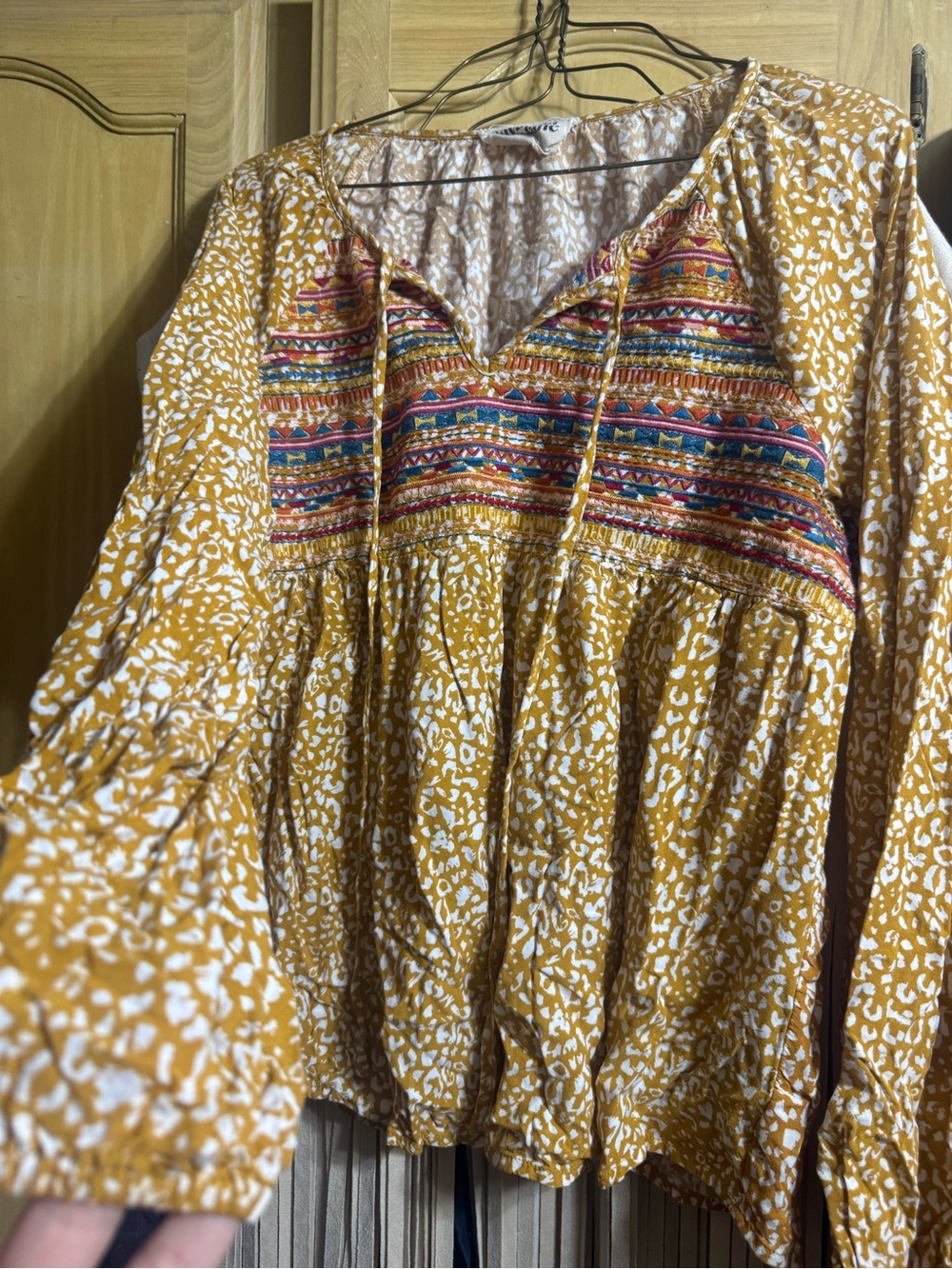 Savanna Jane Mustard Embroidered Boho Tunic